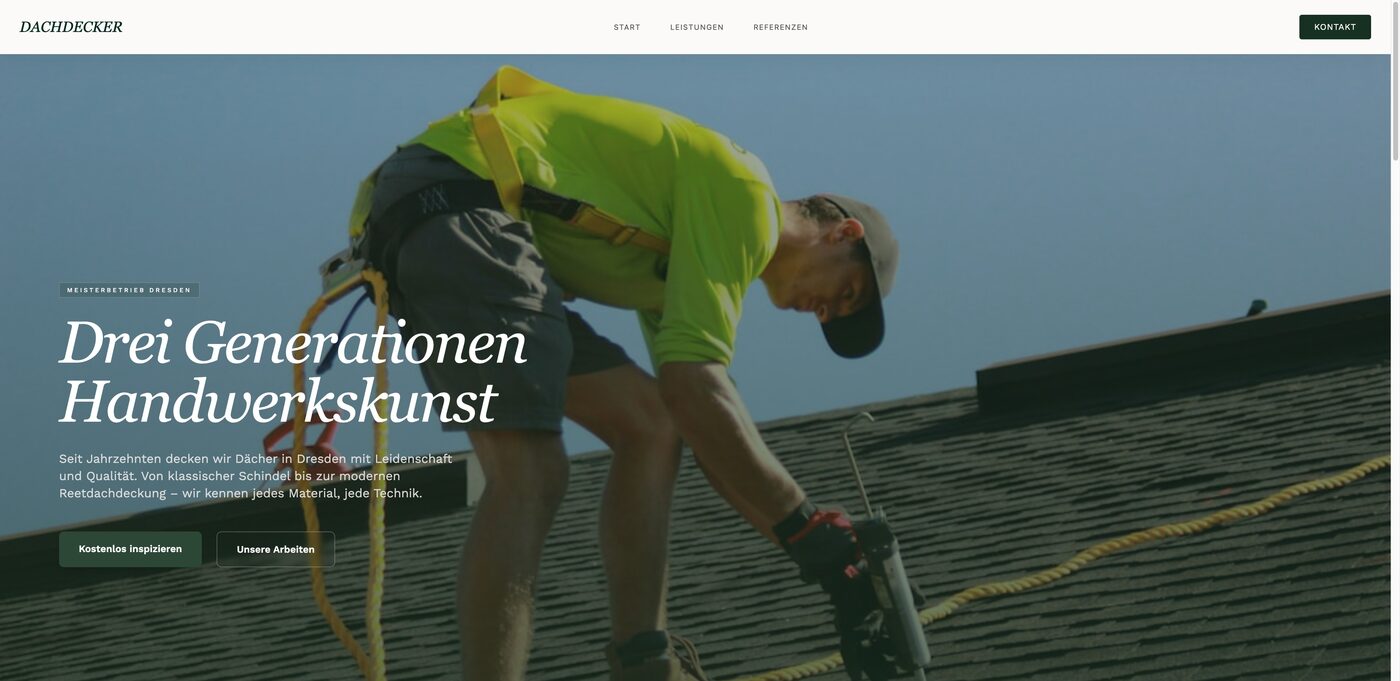 Website Dachdecker Sonnemann, erstellt mit Lilo